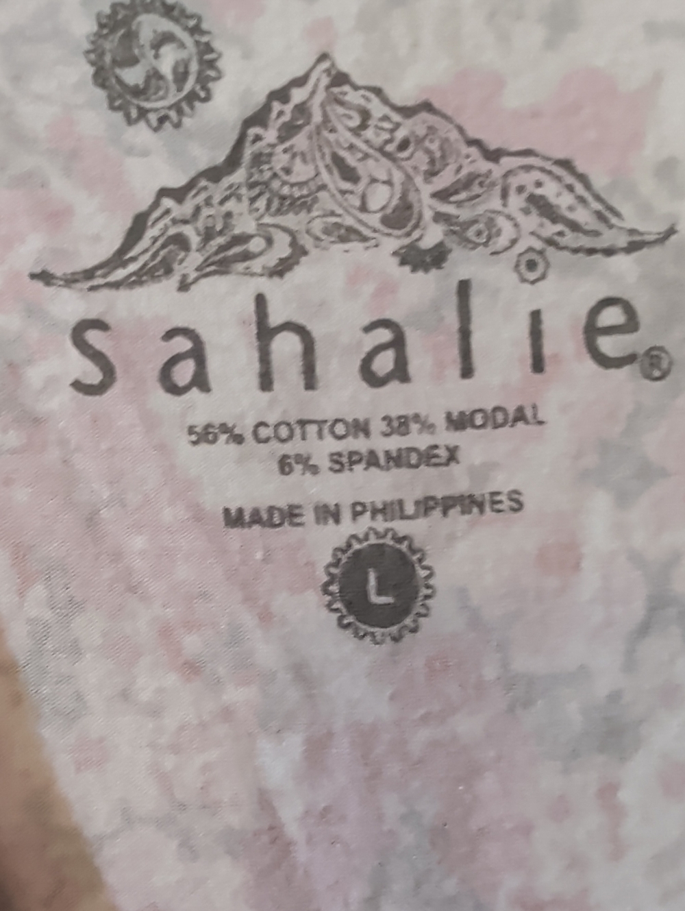 sahalie Pink and Cream Floral Knit Top - Picture 2 of 2